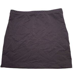 Shein Women's‎ Dark Brown Stretchy Unlined Pull On Mid Thigh Swim Skirt SIze XS
